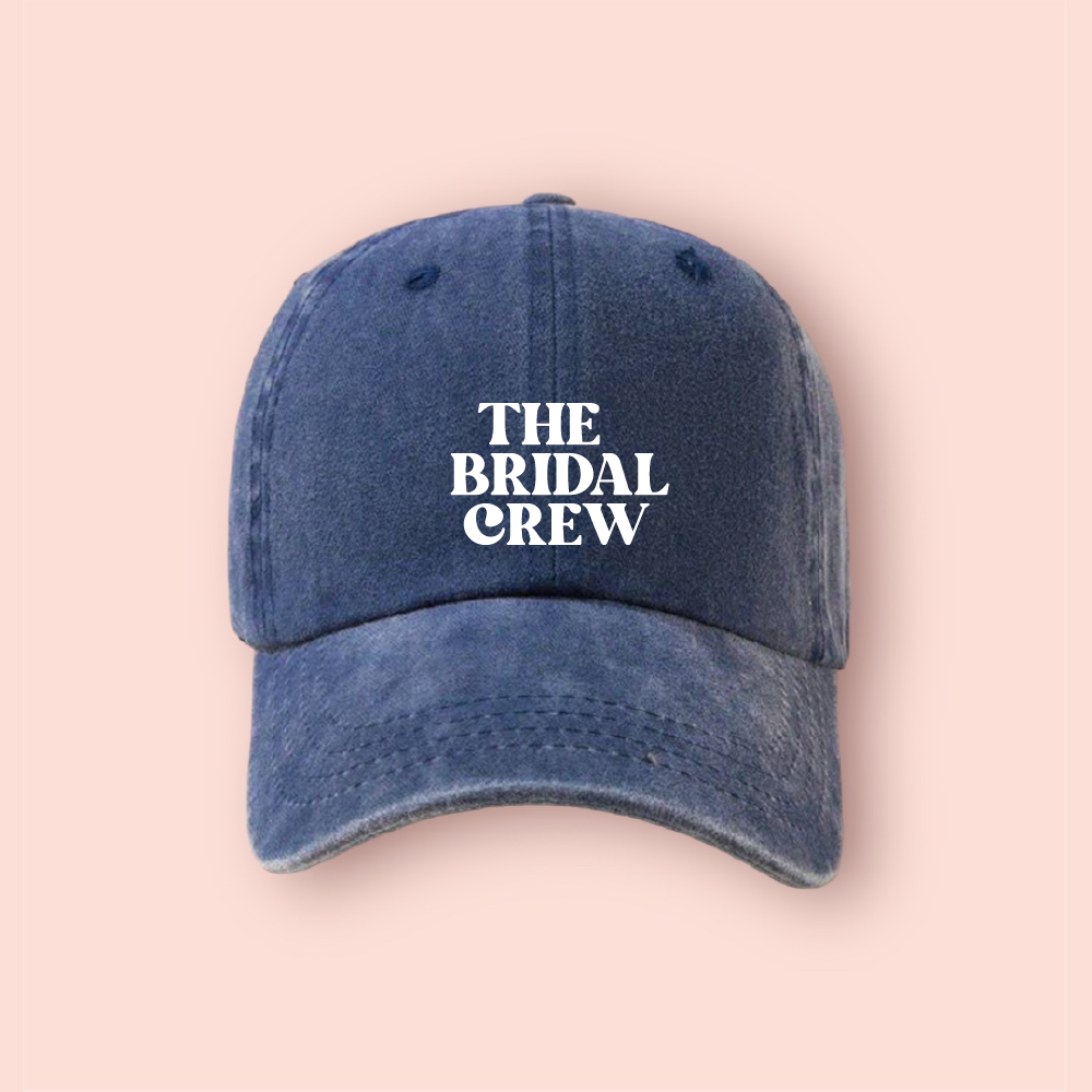 Gorra azul marino deslavado "The Bridal Crew"