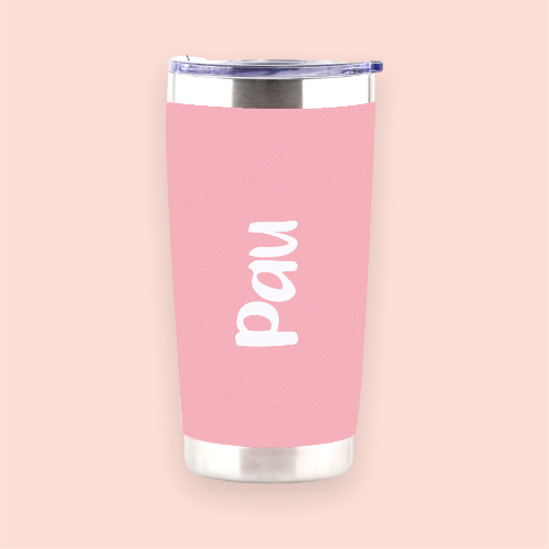 Vaso de acero rosa personalizado
