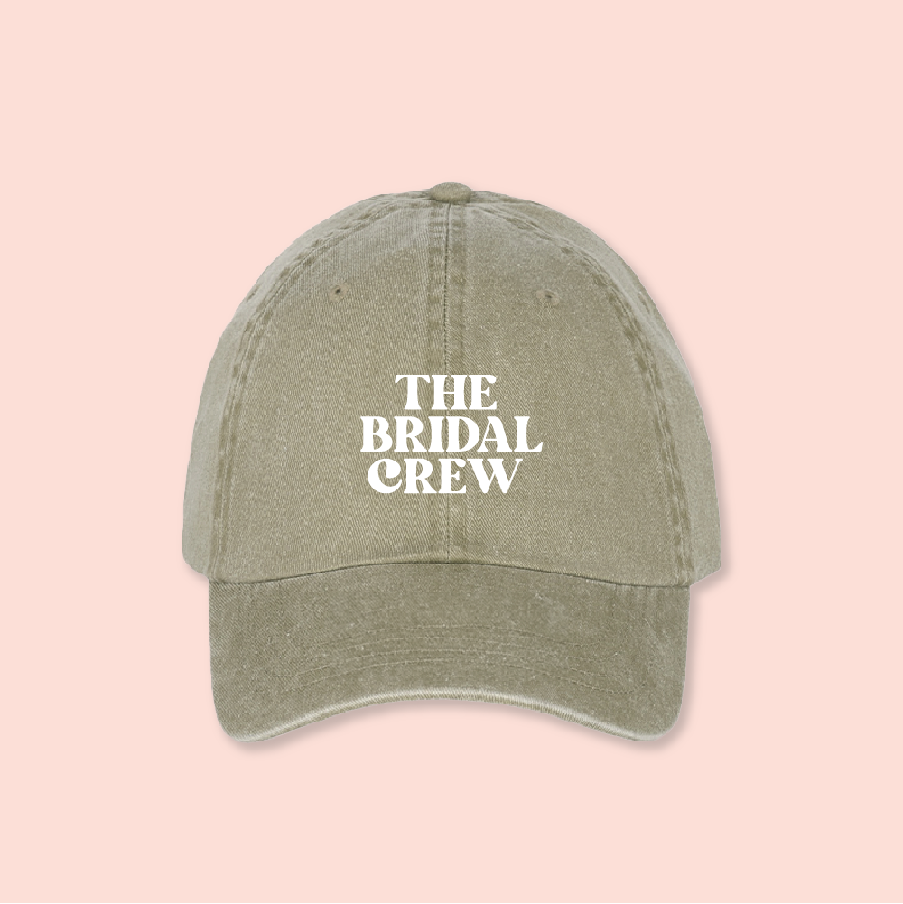 Gorra verde-olivo deslavada "The Bridal Crew"