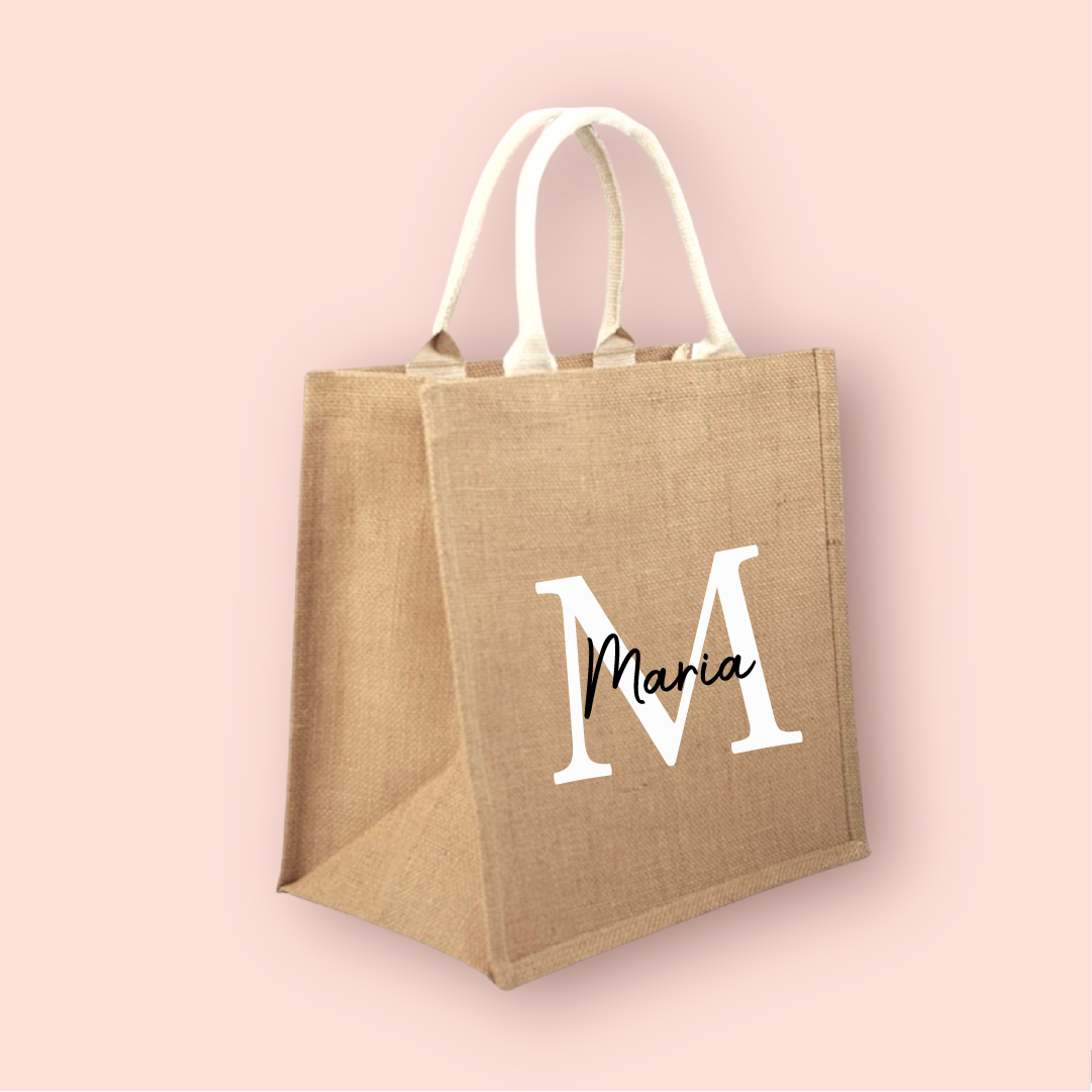 Bolsa yute personalizada con iniciales