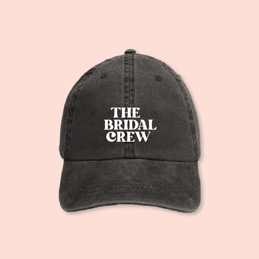 Gorra negra deslavada "The Bridal Crew"