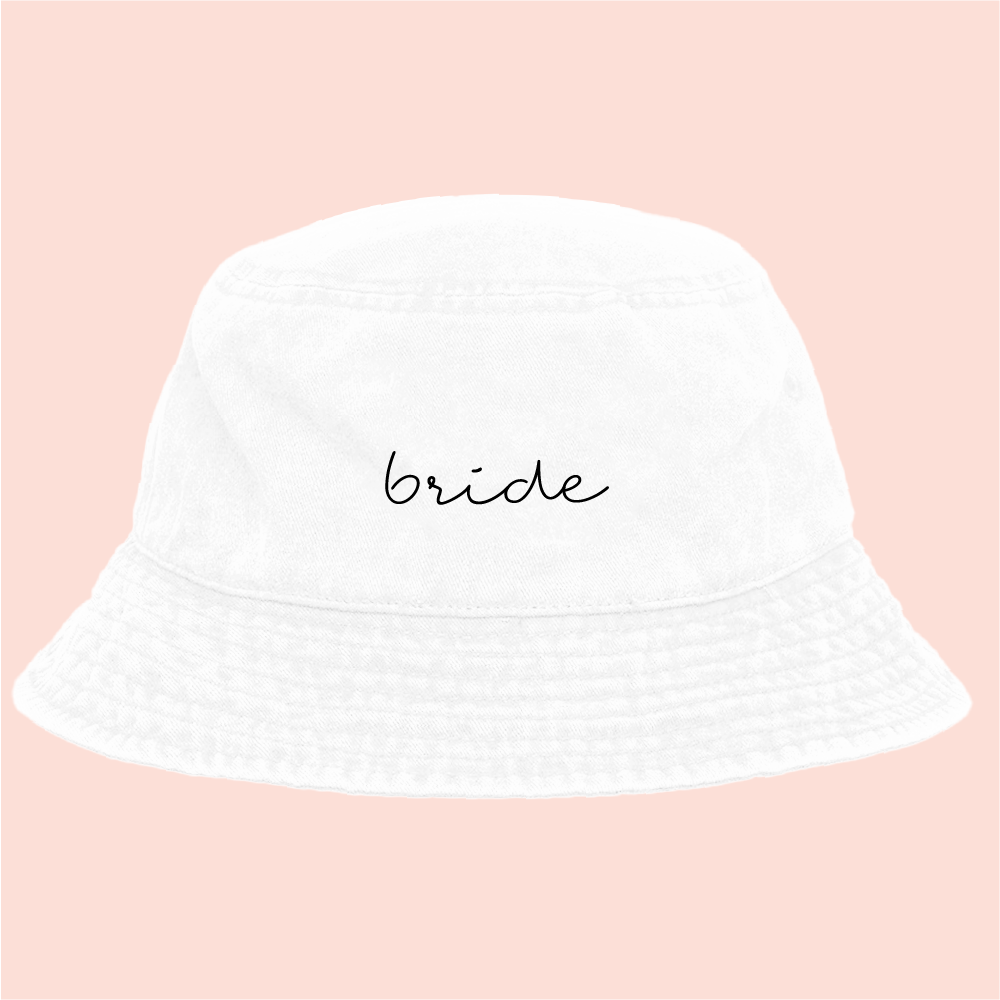Bucket hat blanco deslavado "bride"