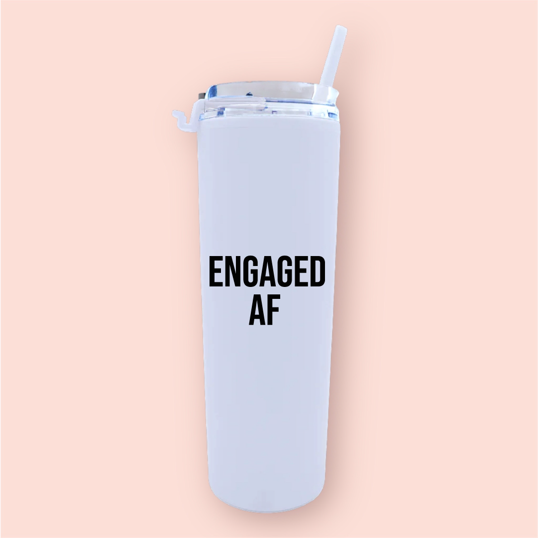 Termo skinny acrilico "Engaged AF"