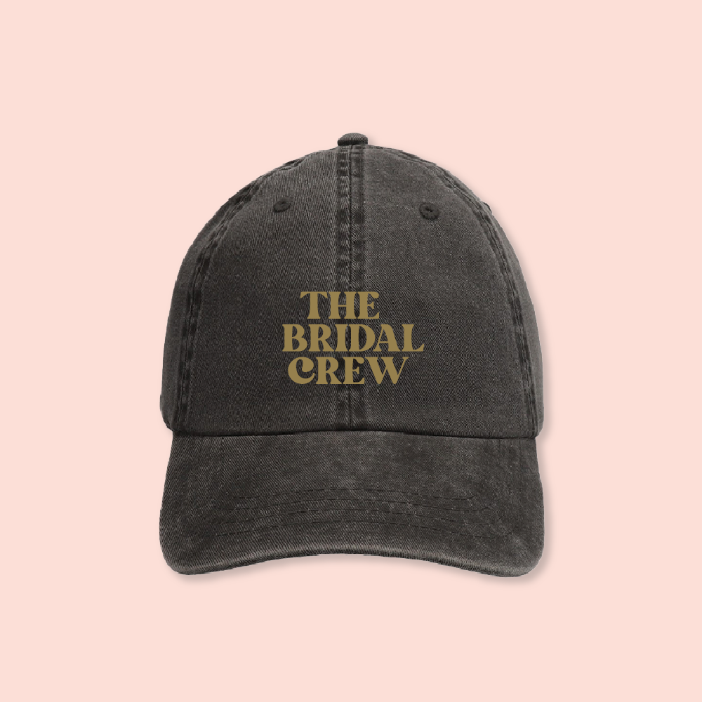 Gorra negra deslavada "The Bridal Crew"