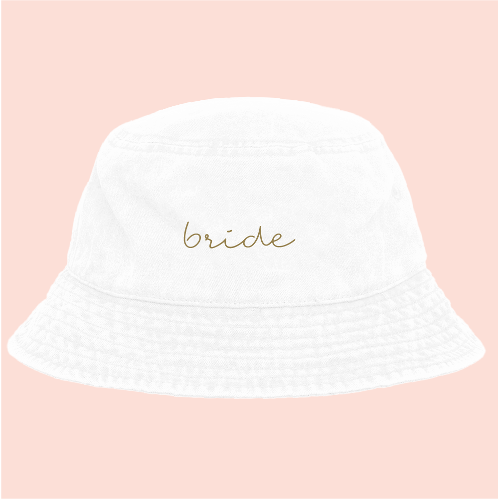 Bucket hat blanco deslavado "bride"