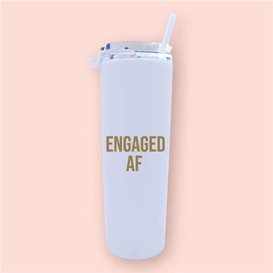 Termo skinny acrilico "Engaged AF"