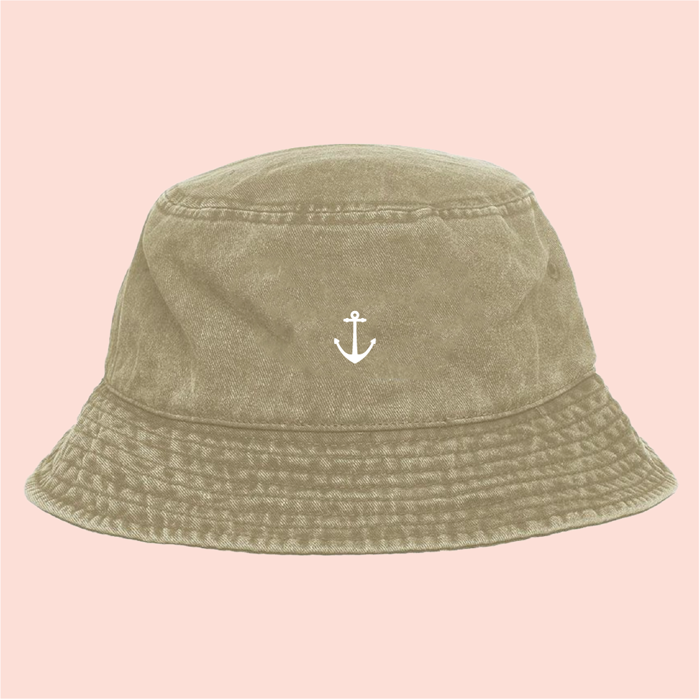 Bucket hat verde deslavado palm tree sailor