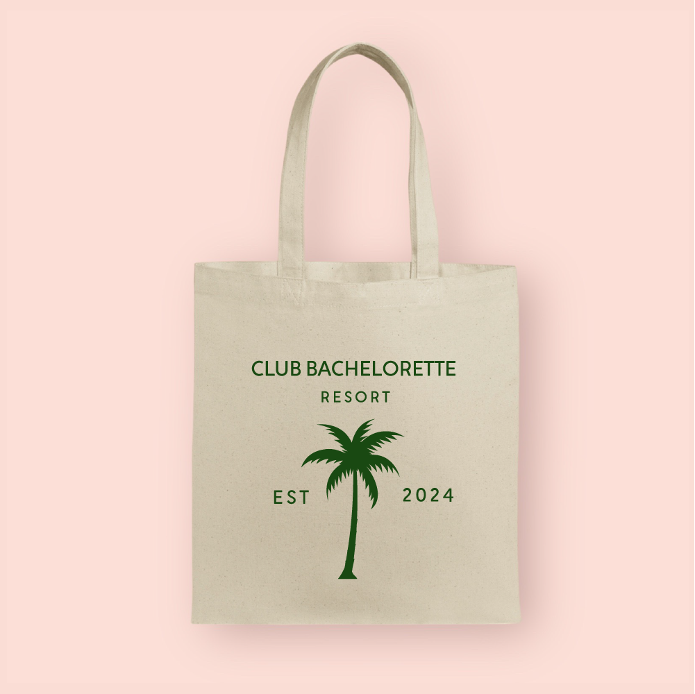 Tote bag "club bachelorette palmtree"