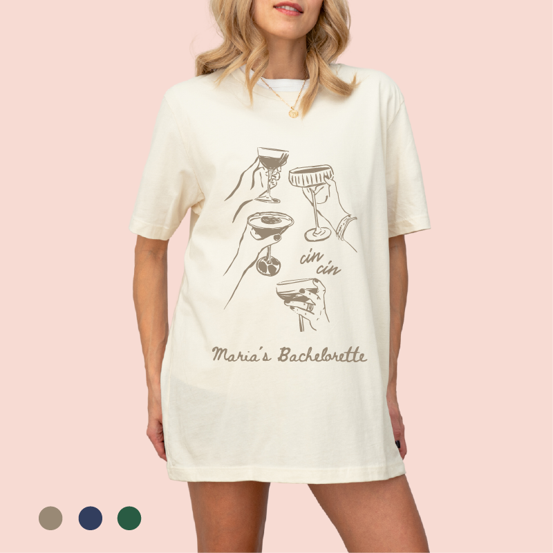 Playera oversize personalizada "cin cin"