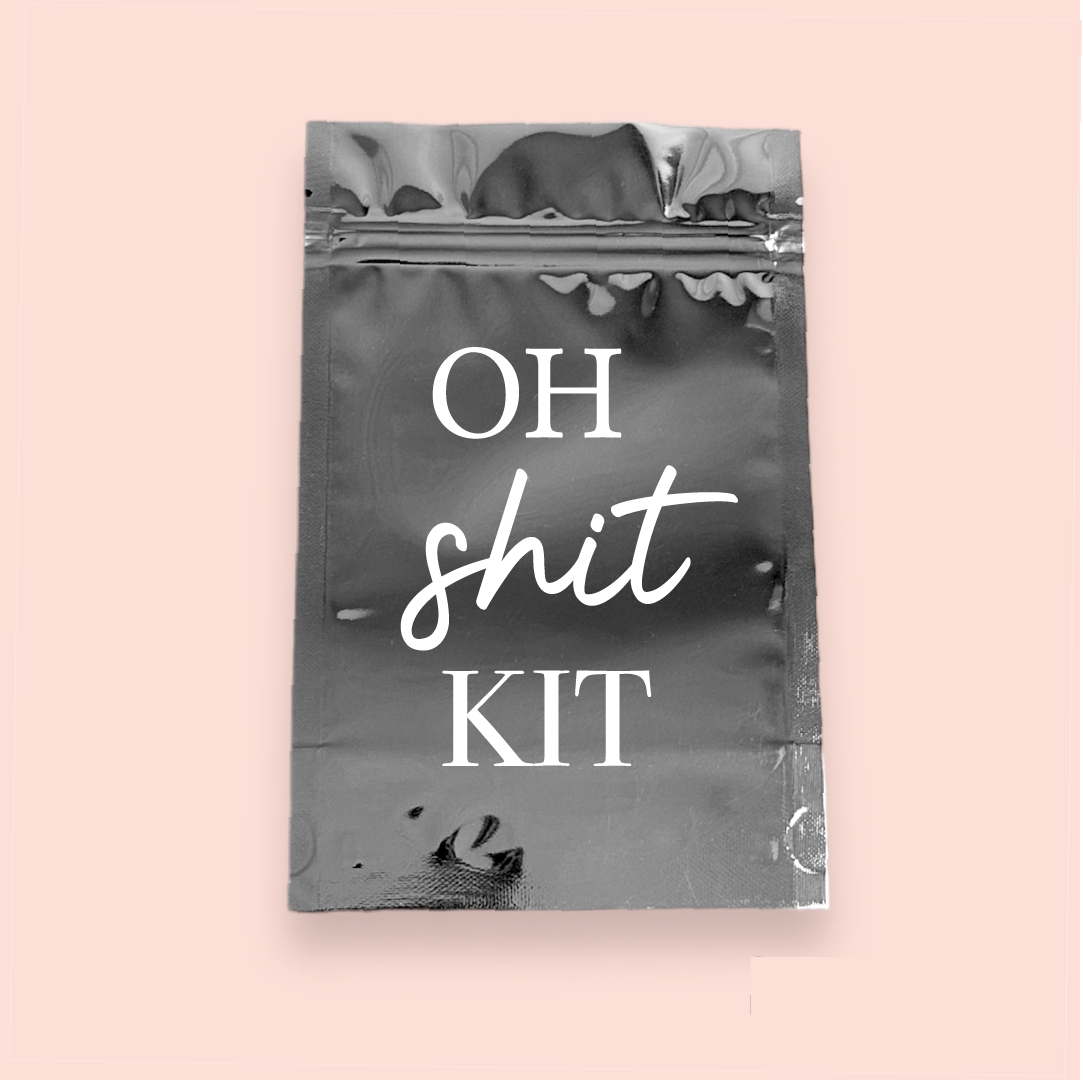 Bolsa plateada/metalizada "Oh Shit Kit"