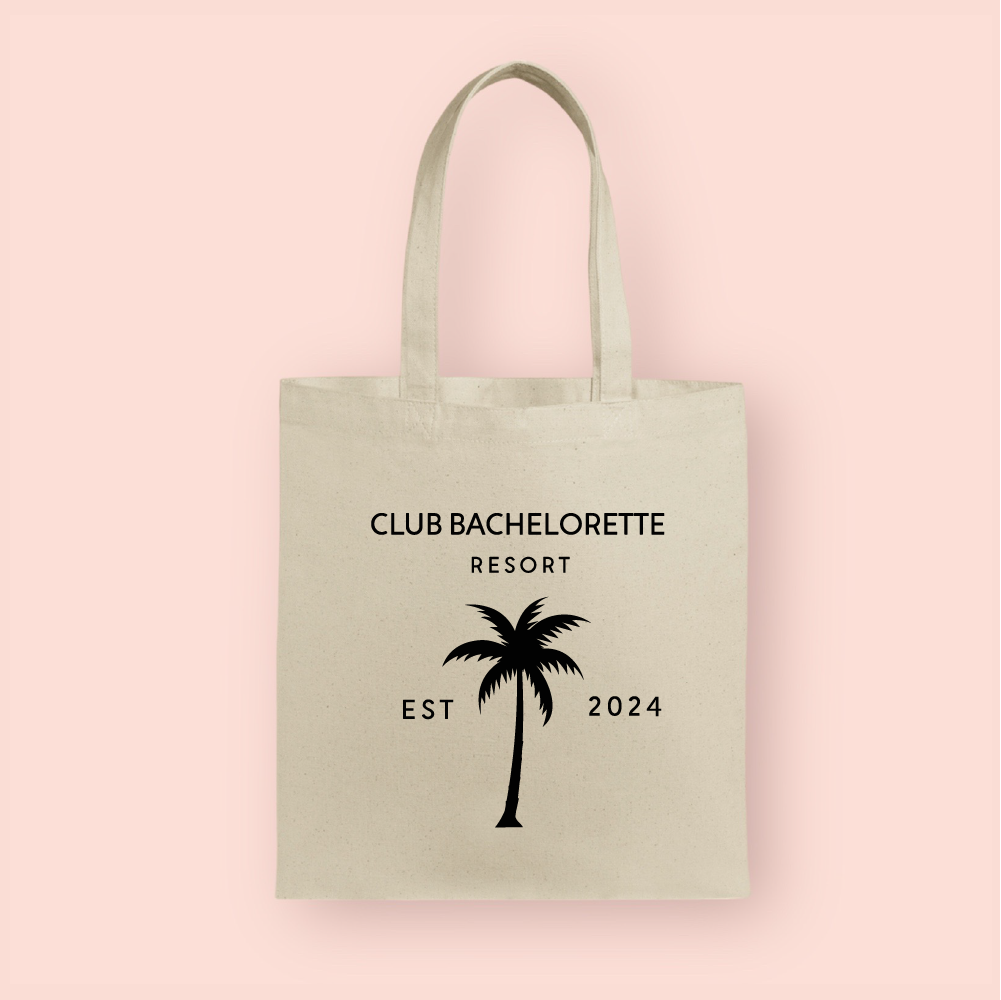 Tote bag "club bachelorette palmtree"