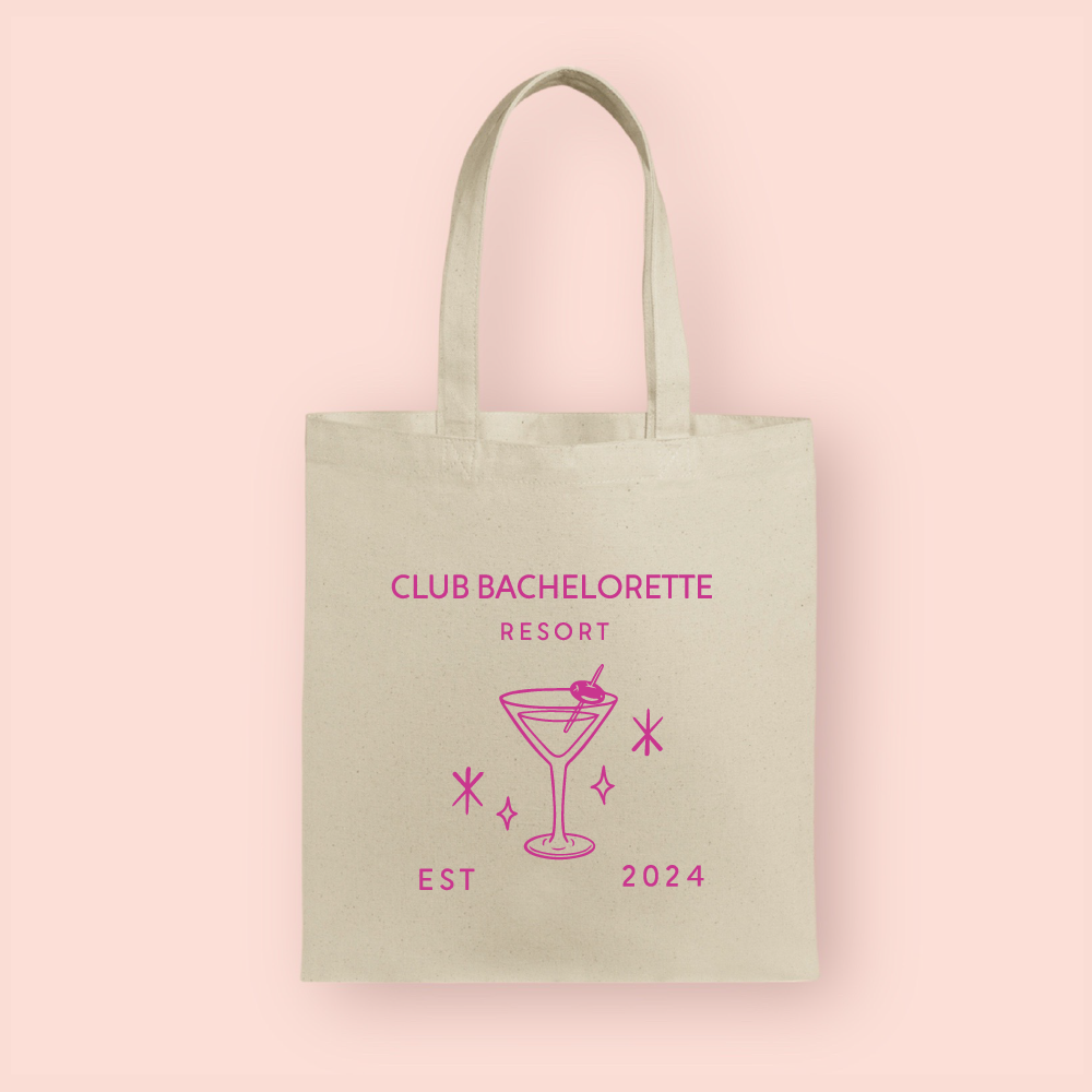 Tote bag "club bachelorette martini"