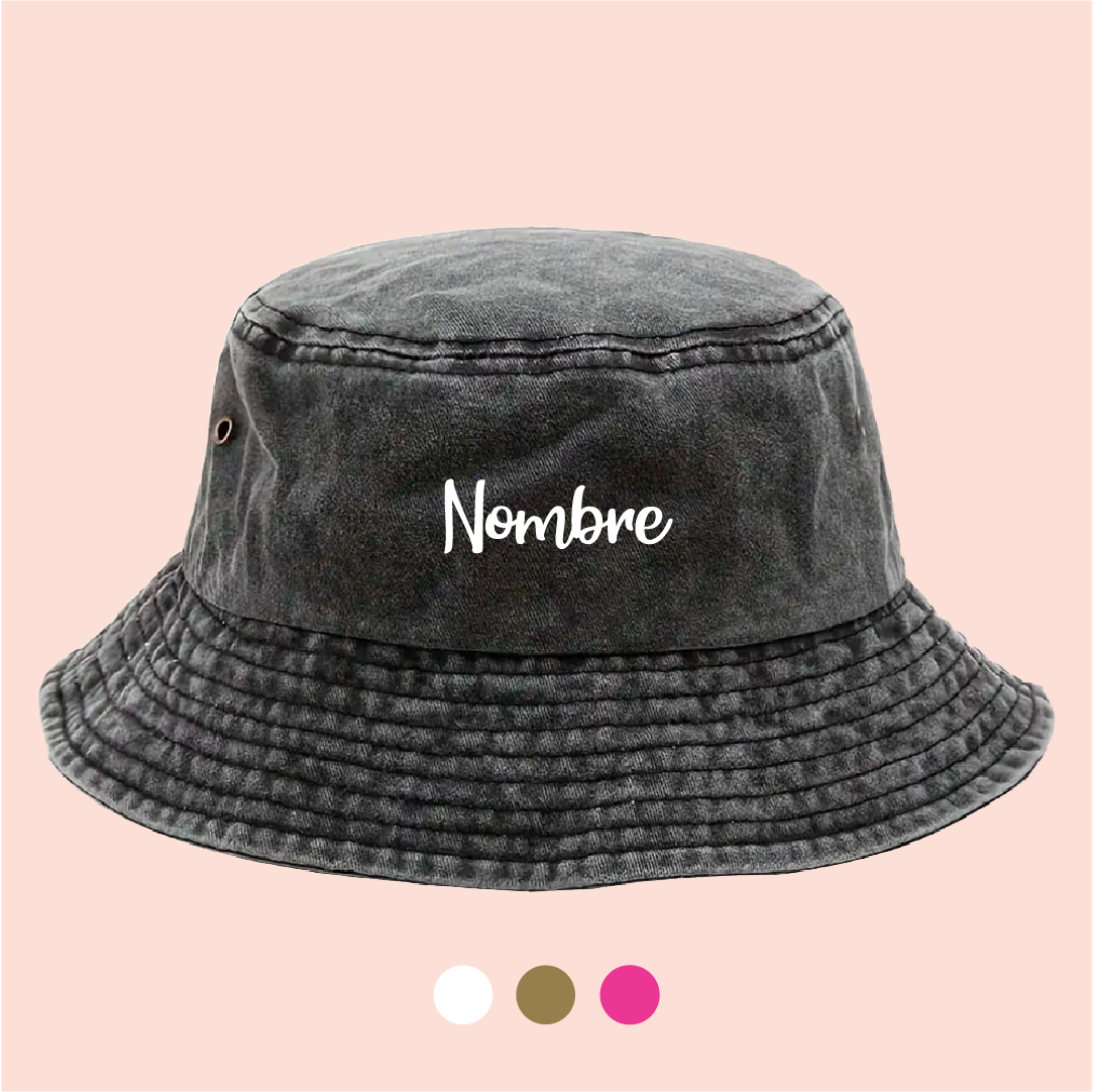 Bucket hat negro deslavado personalizado