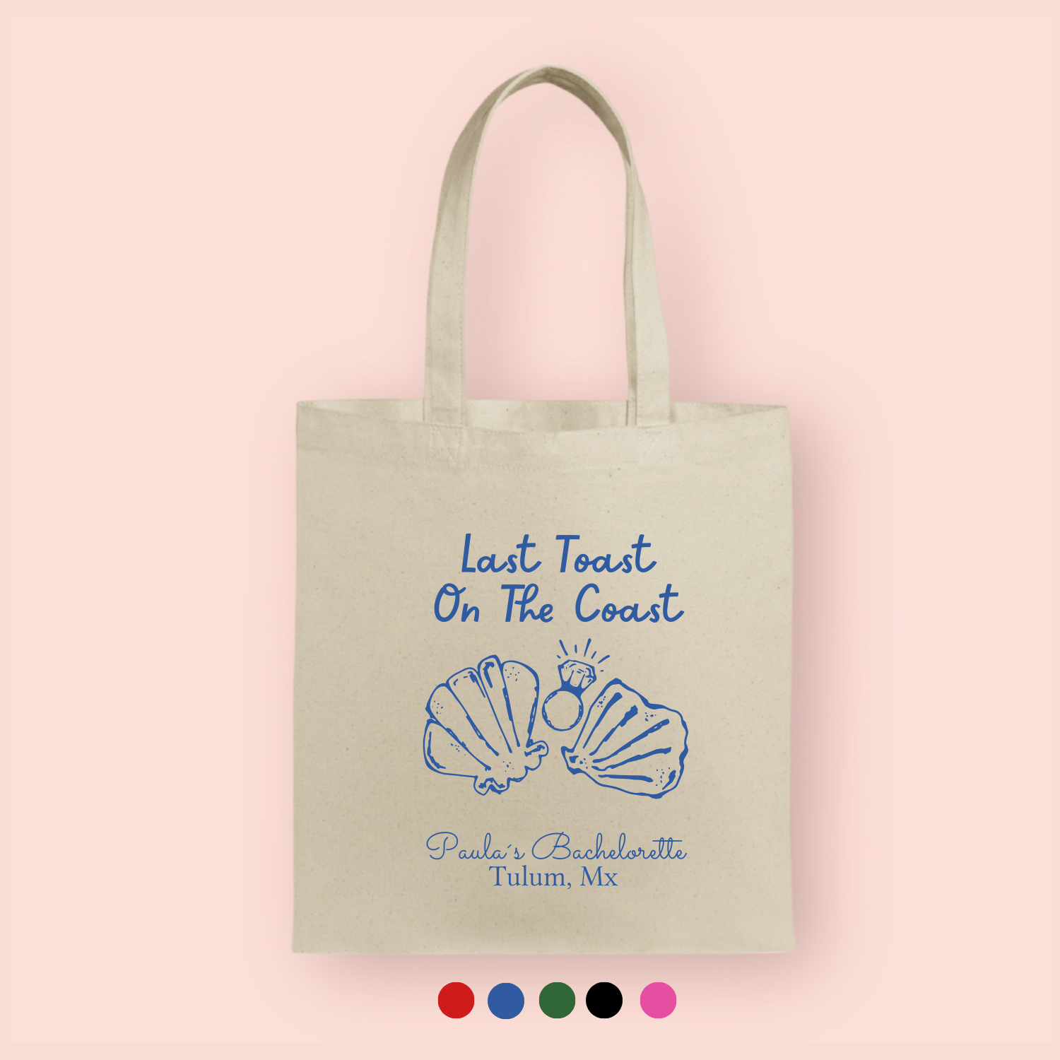 Tote bag "Last toast on the coast" personalizada