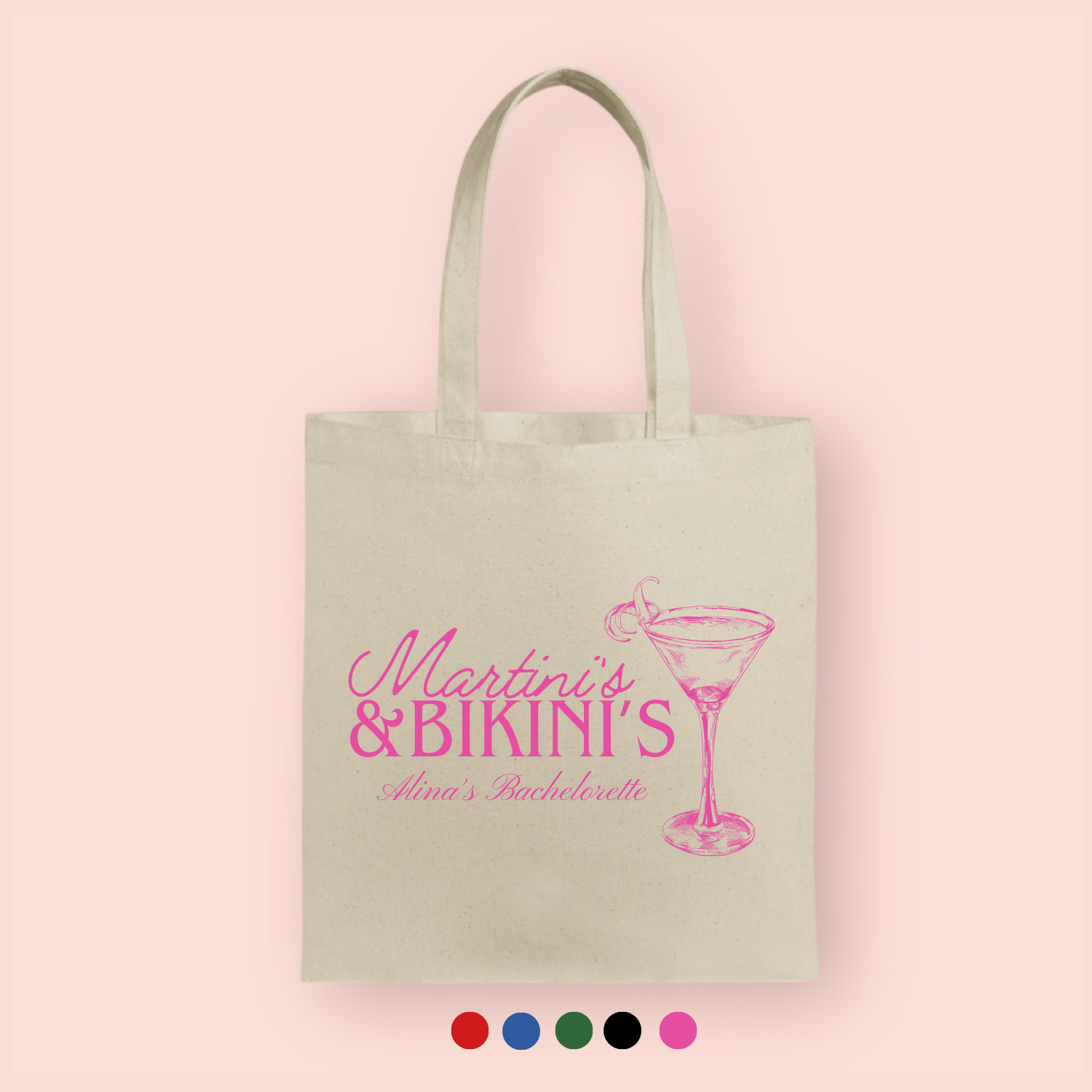 Tote bag "Martinis & Bikinis" personalizada