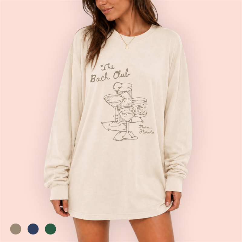 Playera manga larga oversize personalizada "the bach club"