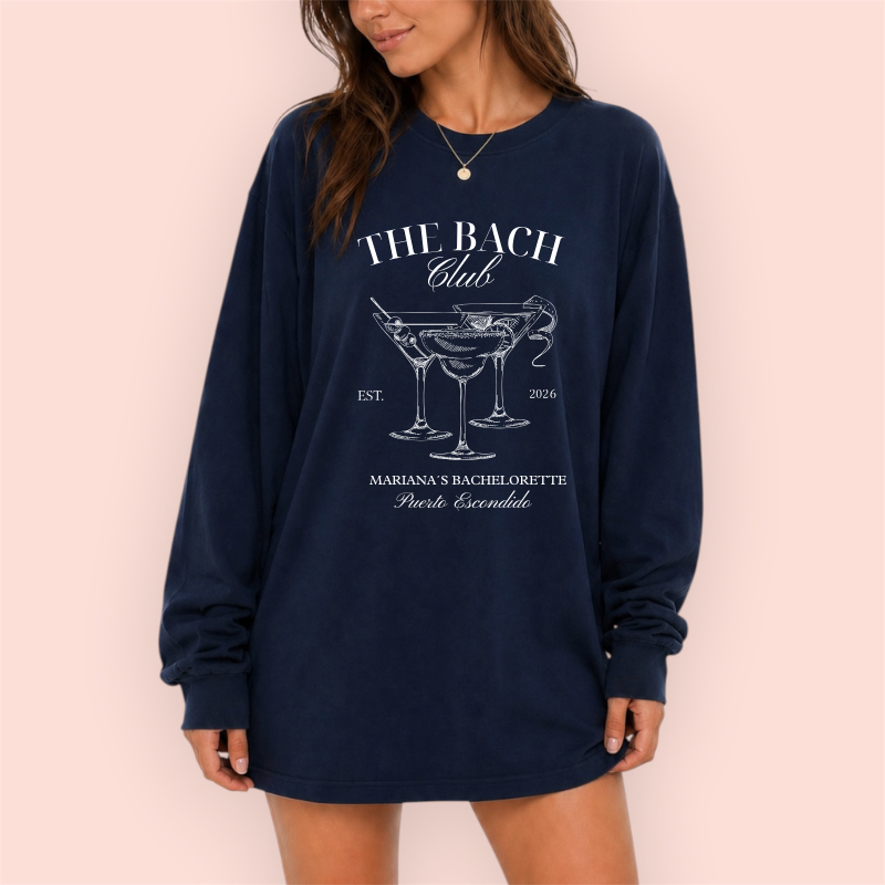 Playera manga larga oversize personalizada "the bach club"