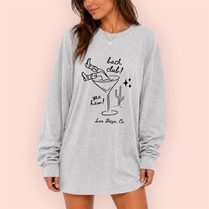 Playera manga larga oversize personalizada "bach club"
