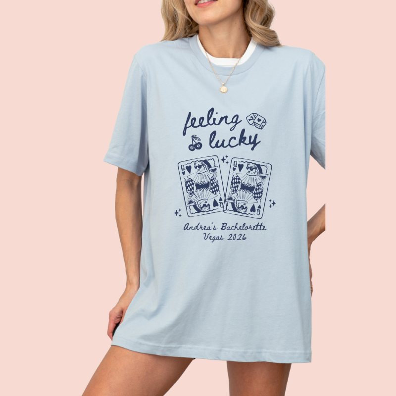 Playera oversize personalizada "Feeling lucky"