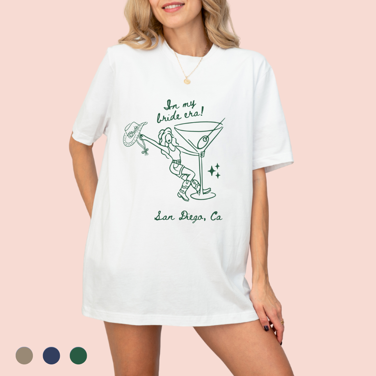 Playera oversize personalizada "In my bride era"