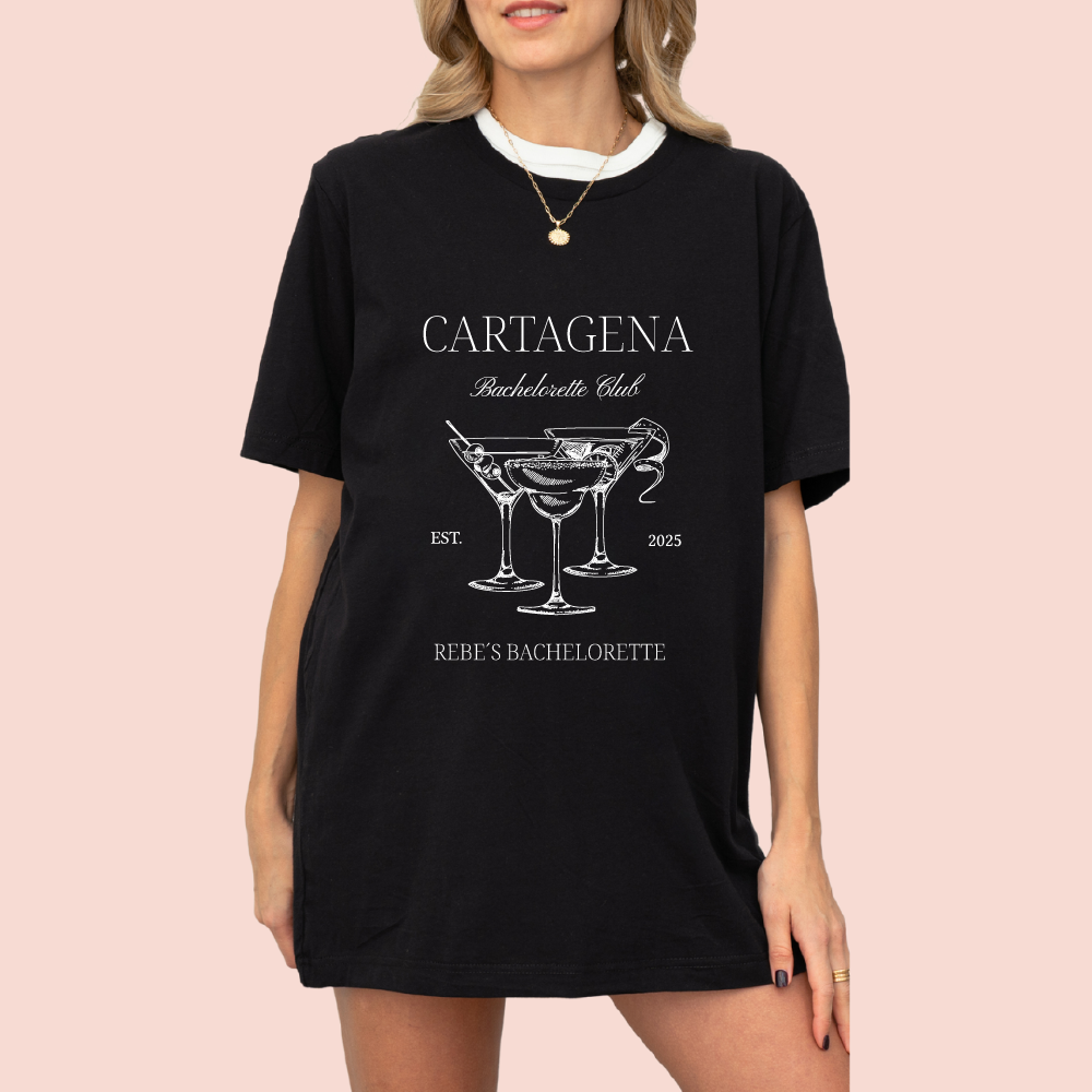 Playera oversize personalizada "Bachelorette club"