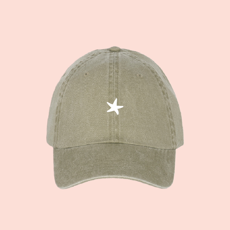 Gorra verde-olivo deslavada "estrella"