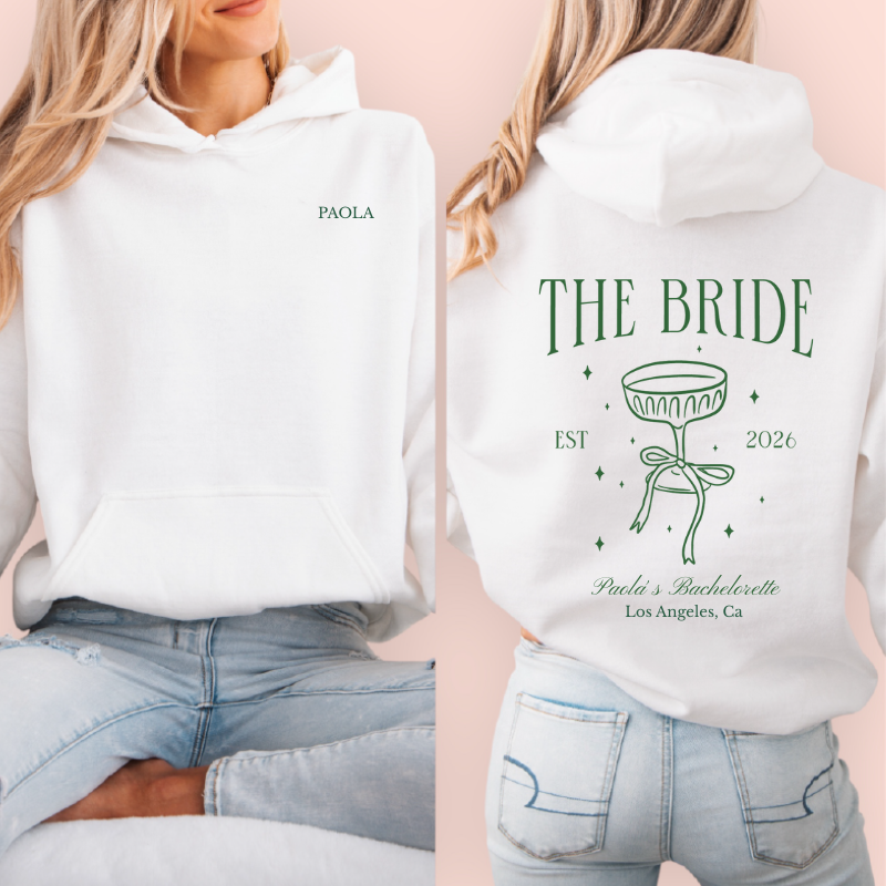 Sudadera blanca personalizada "the bride"