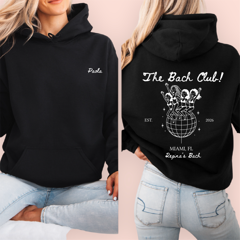 Sudadera negra personalizada "the bach club"