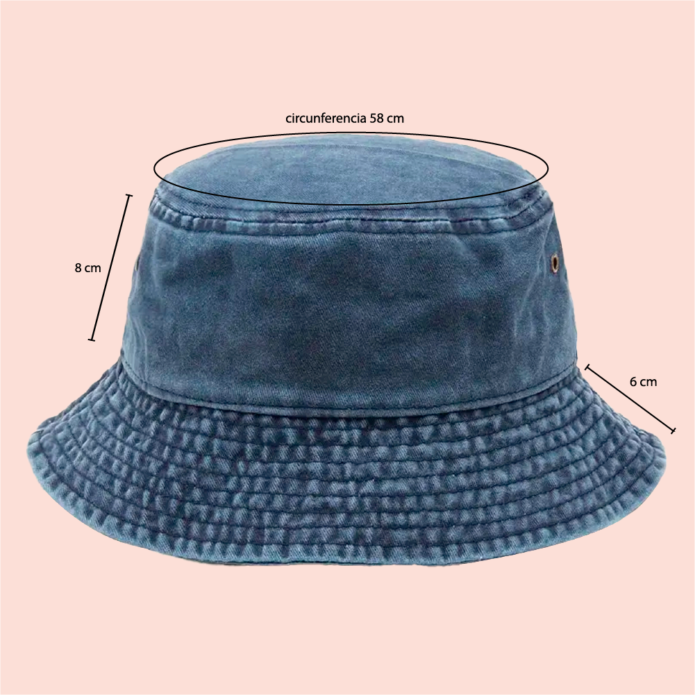 Bucket hat azul deslavado personalizado
