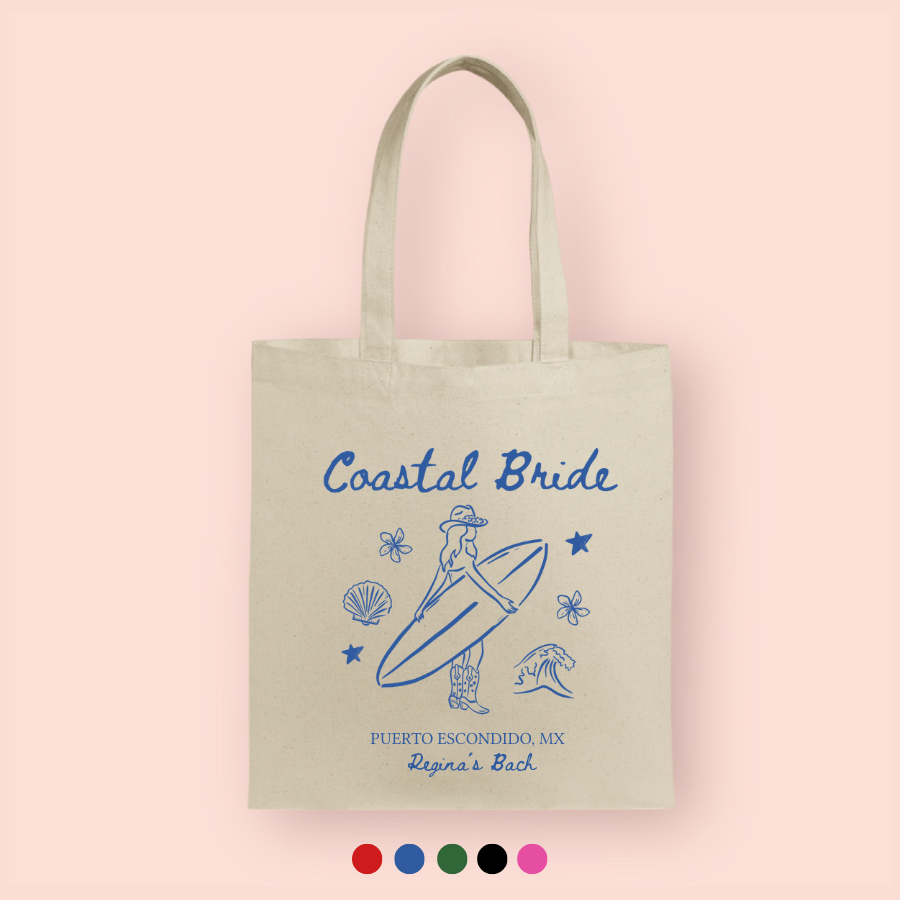 Tote bag "coastal bride" personalizada