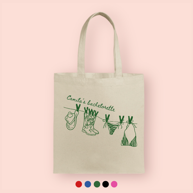 Tote bag "Boots and Bikinis" personalizada