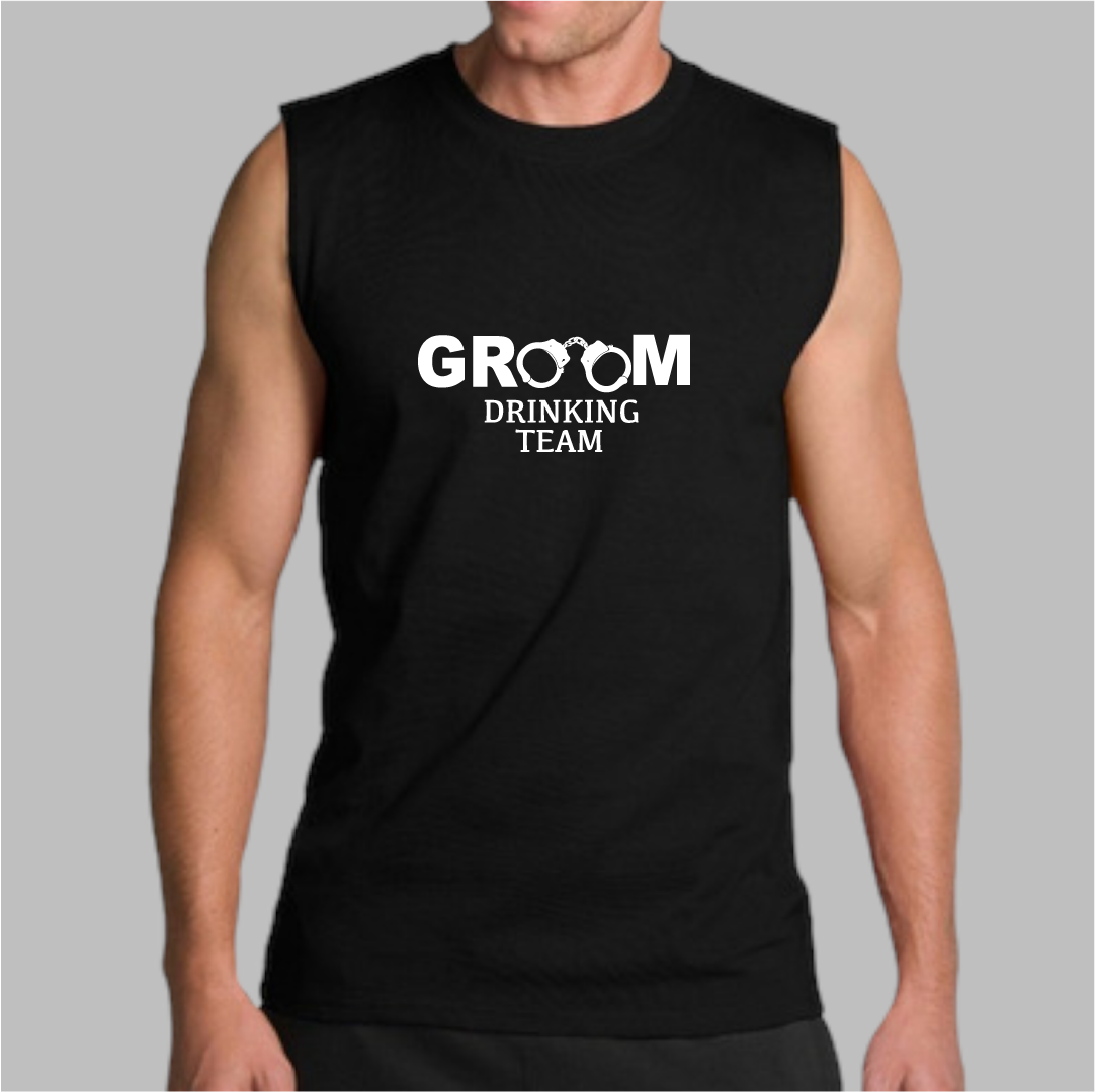 Playera negra "Groom drinking team"