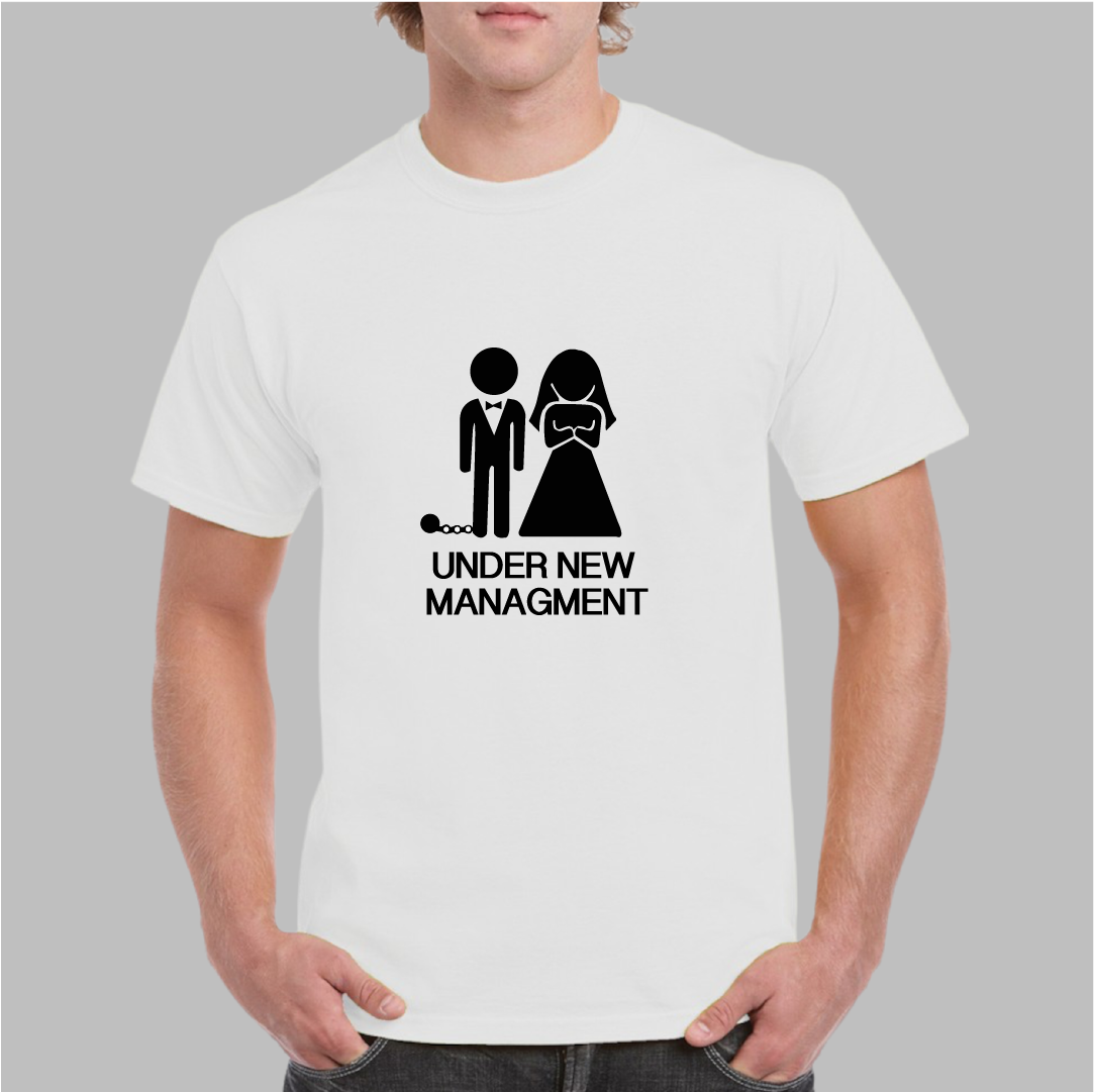 Playera blanca "Under new managment"