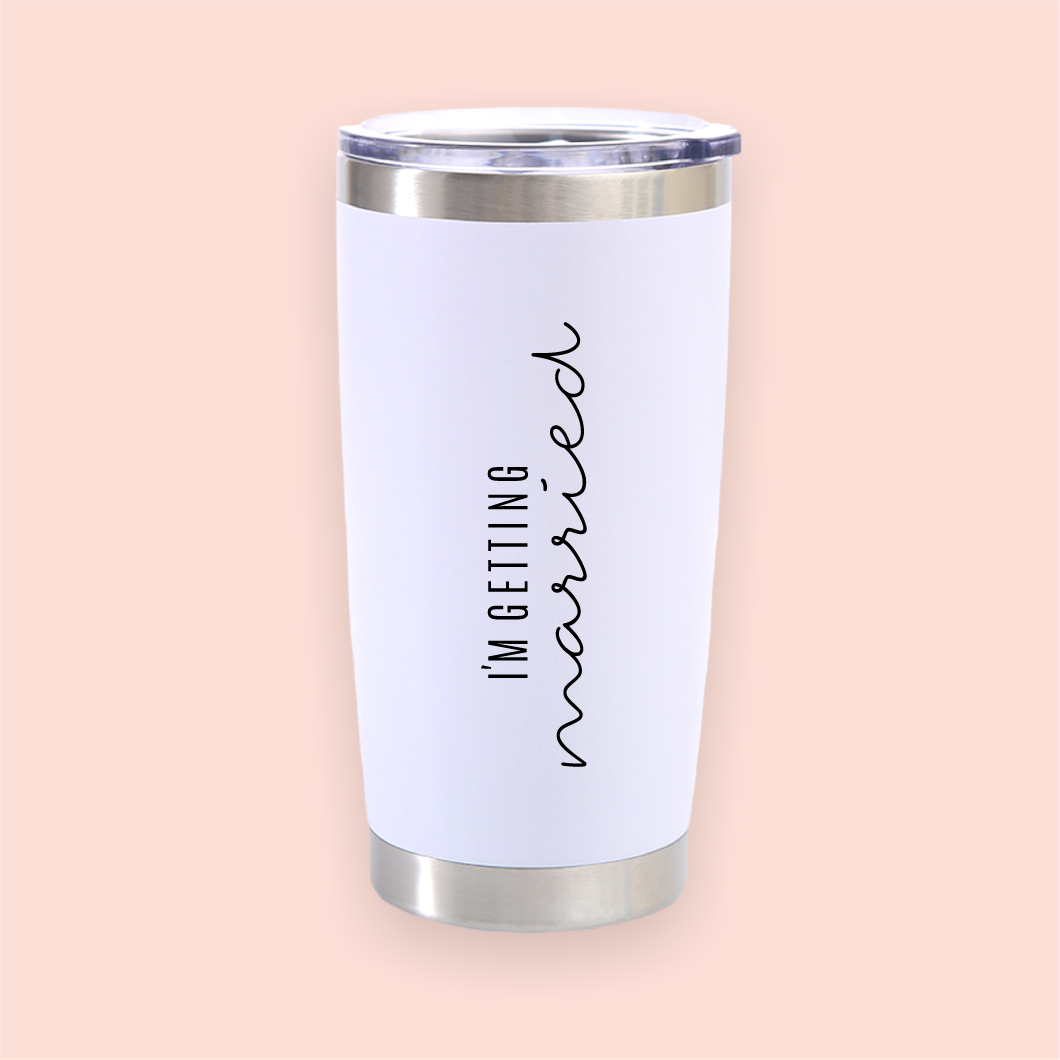 Vaso de acero blanco "I´m getting married"
