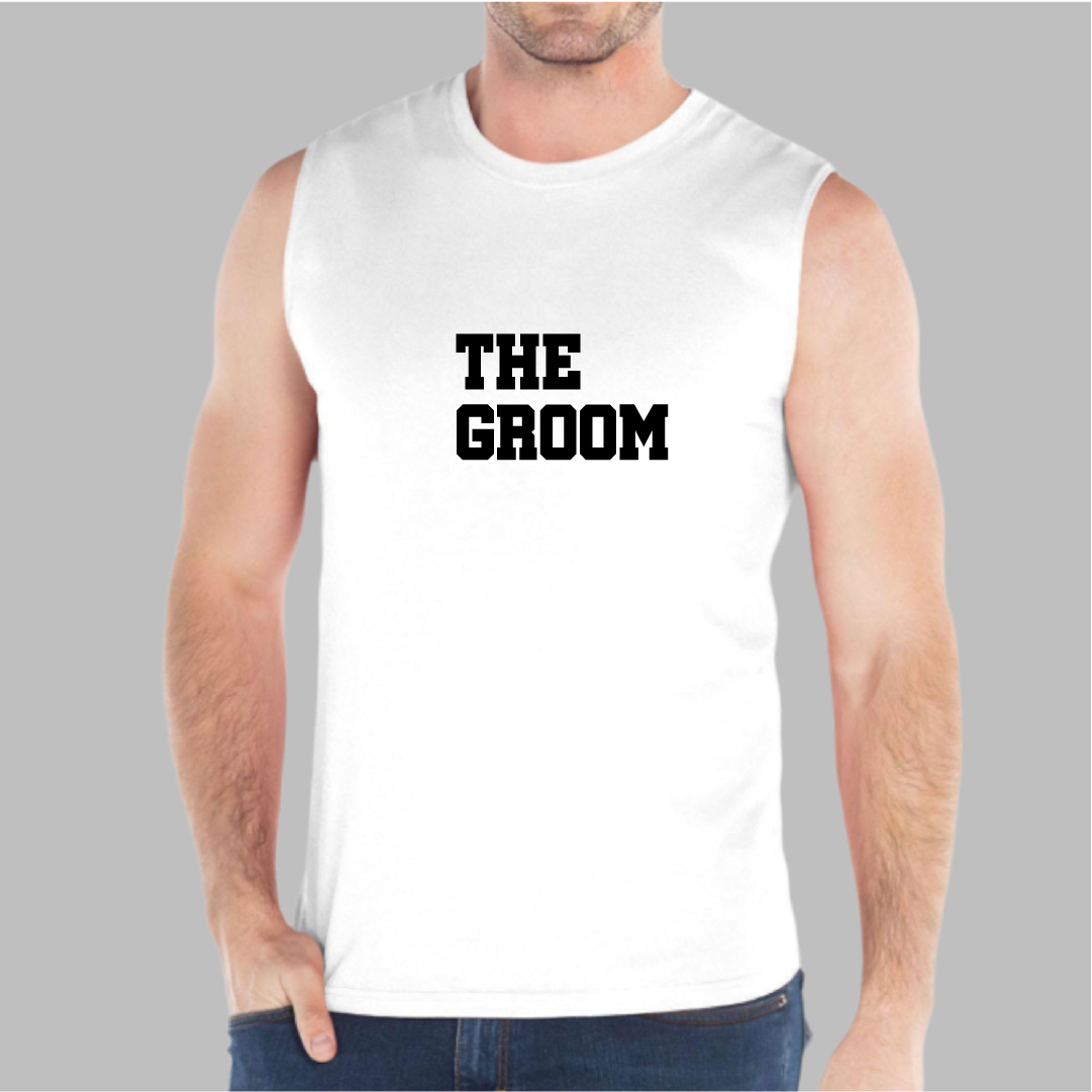 Playera blanca "The Groom"