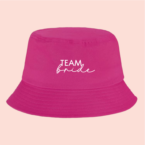 Bucket hat rosa "Team bride"