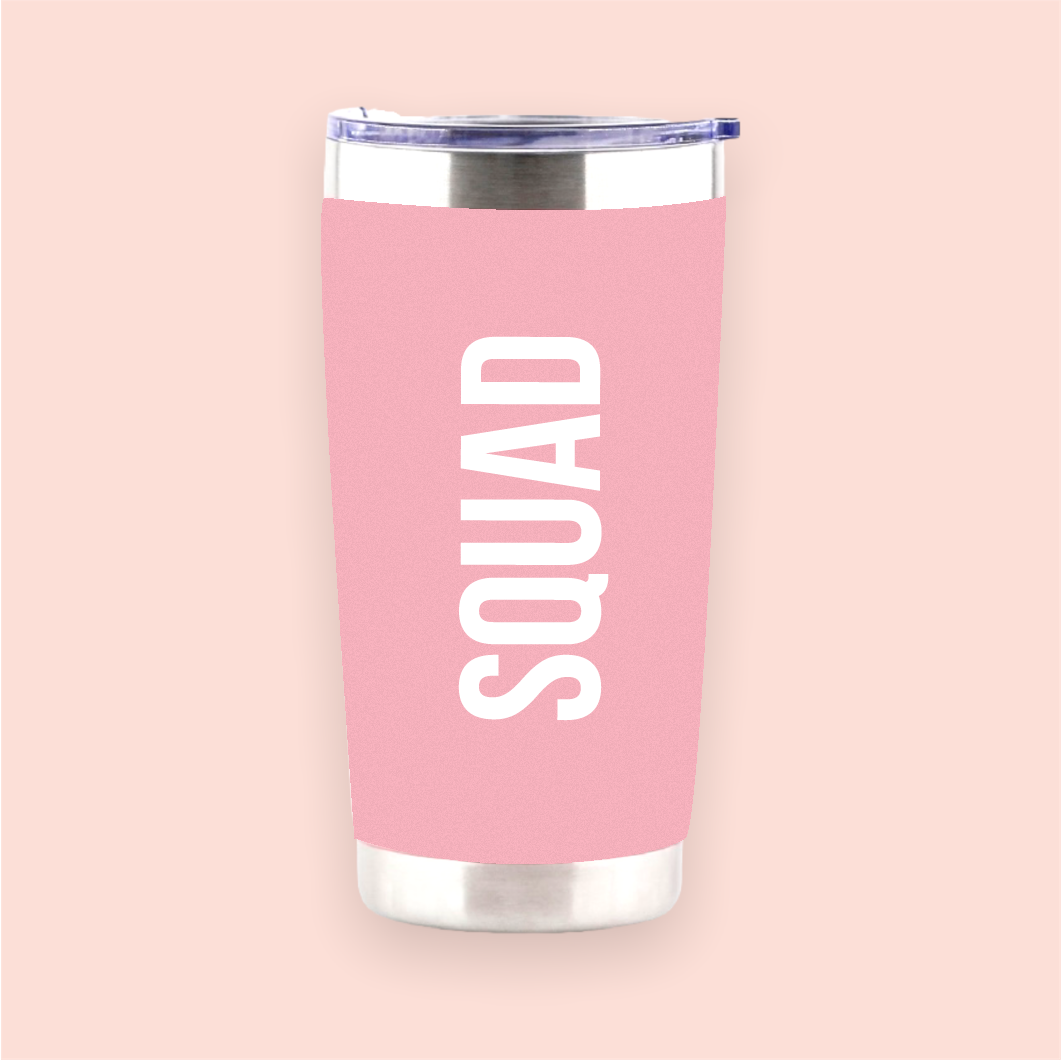 Vaso de acero rosa "Squad"