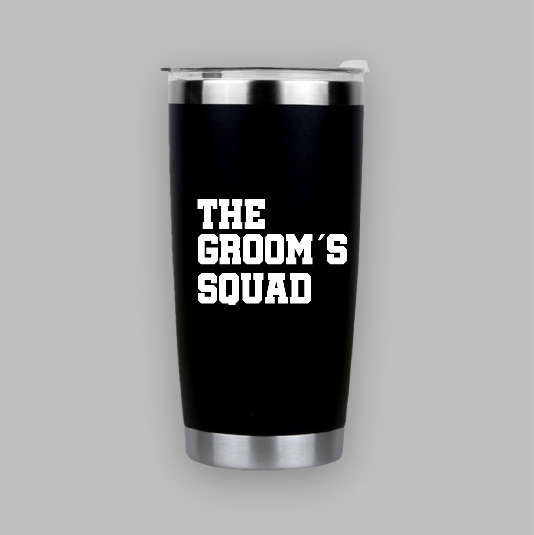 Termo negro de acero "The groom´s squad"