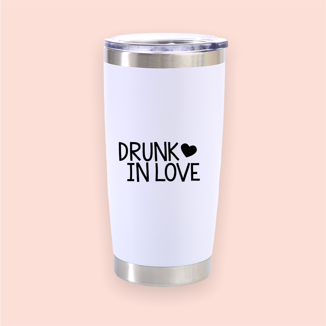 Vaso de acero blanco "Drunk in Love"