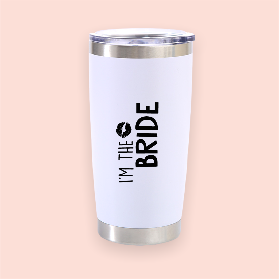 Vaso de acero blanco "I´m the Bride"