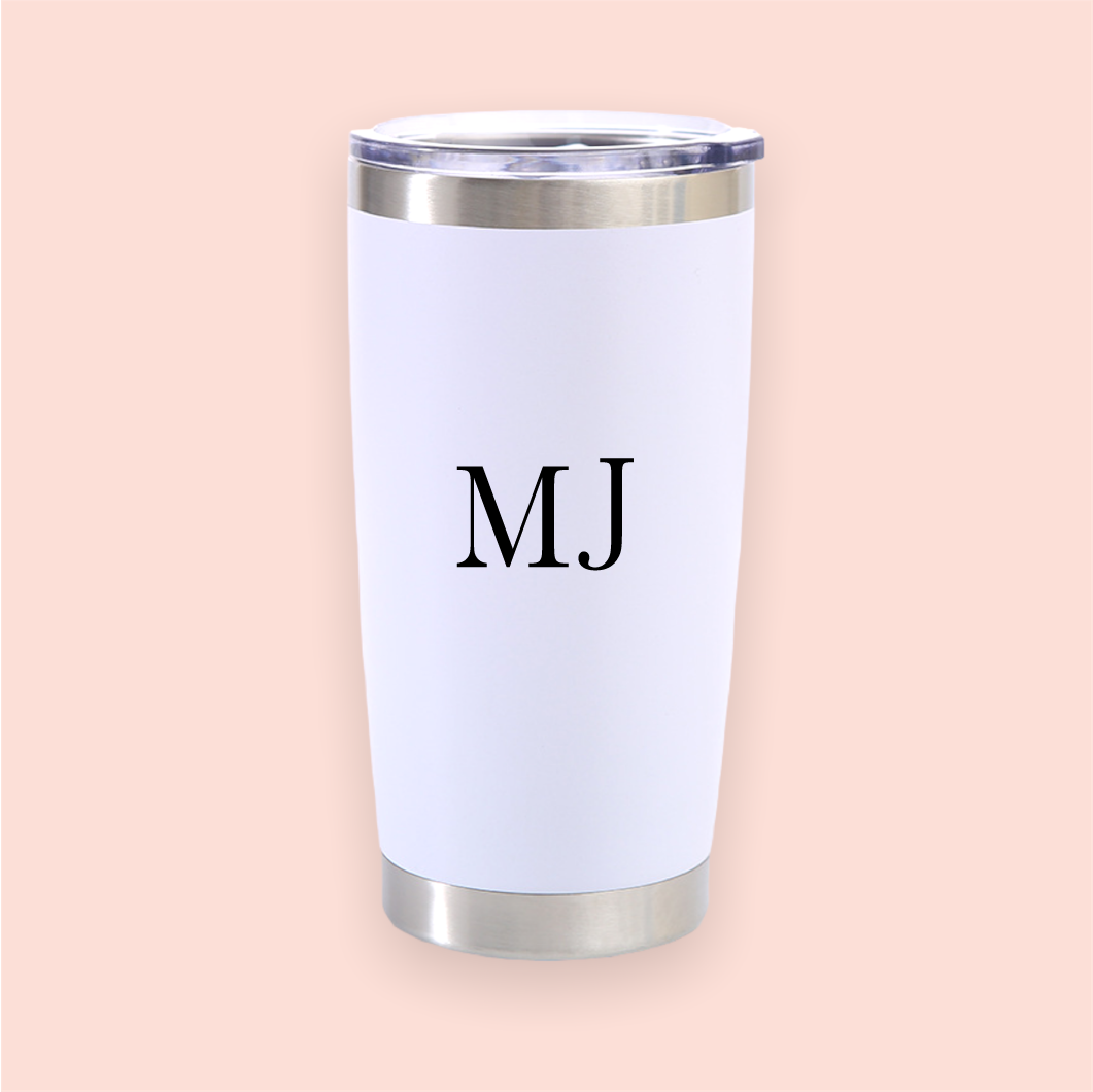 Vaso de acero blanco personalizado