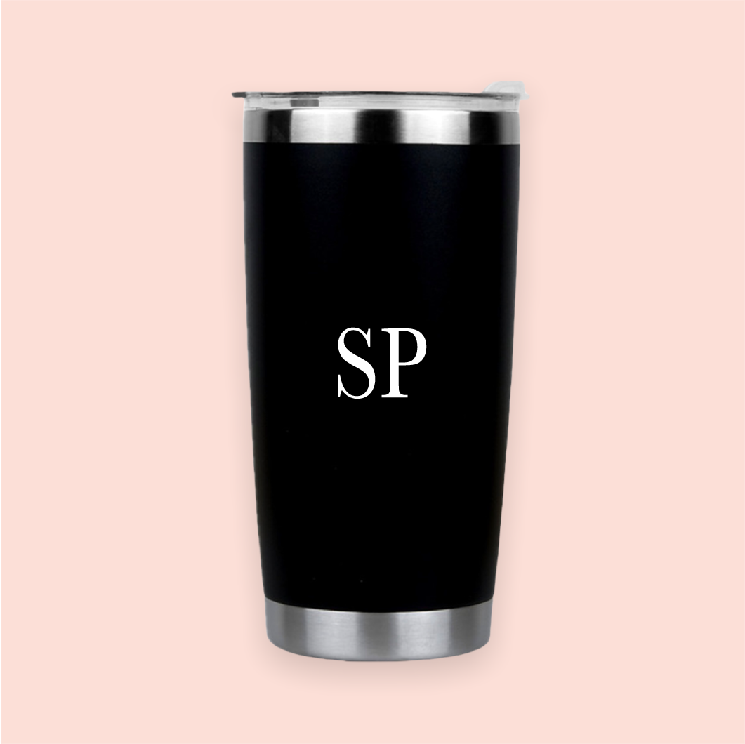 Vaso de acero negro personalizado