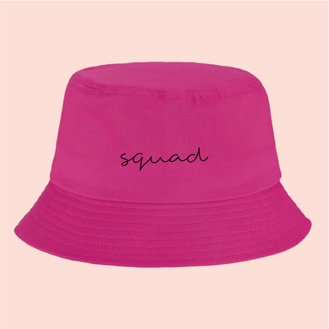 Bucket hat rosa "squad"