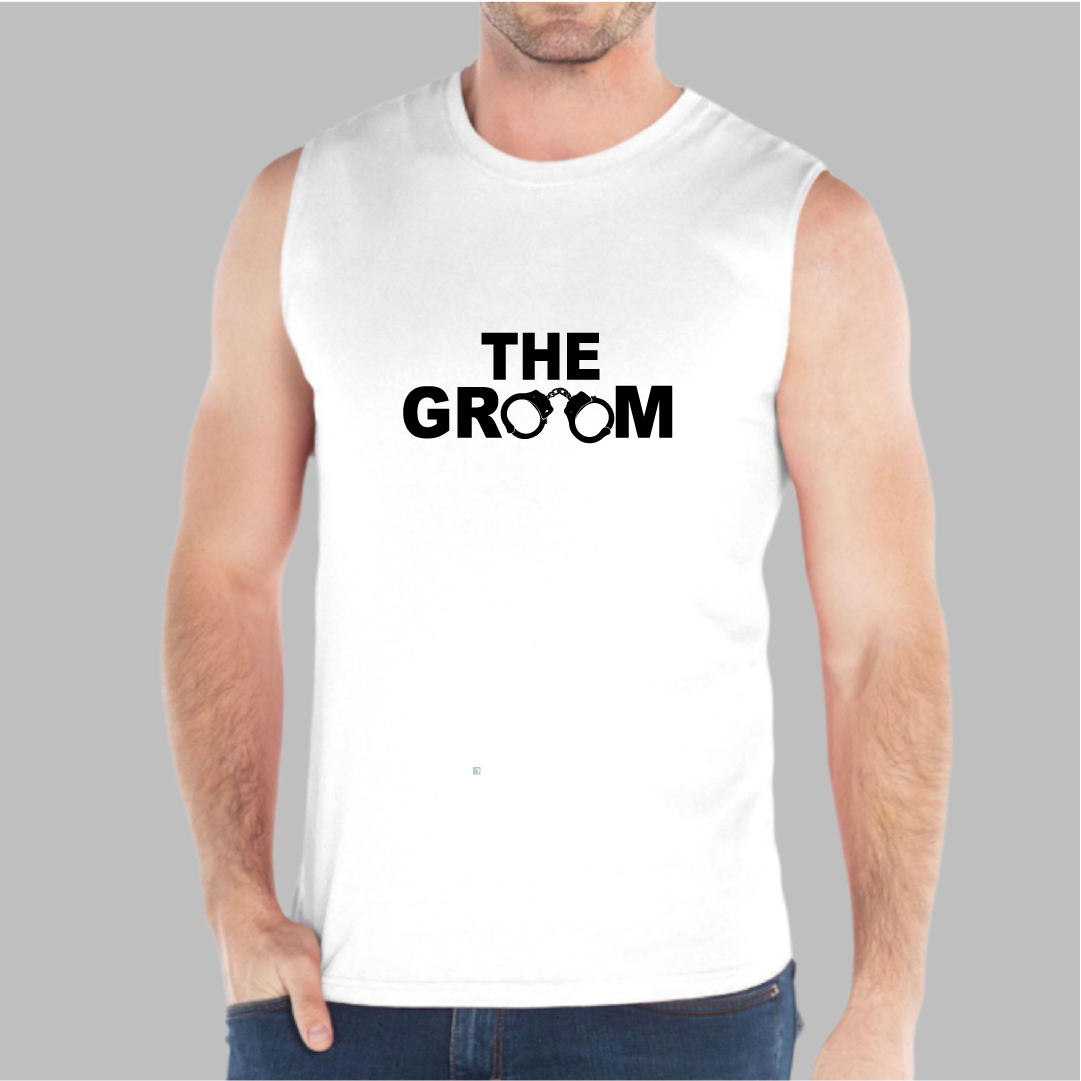 Playera blanca "The Groom"