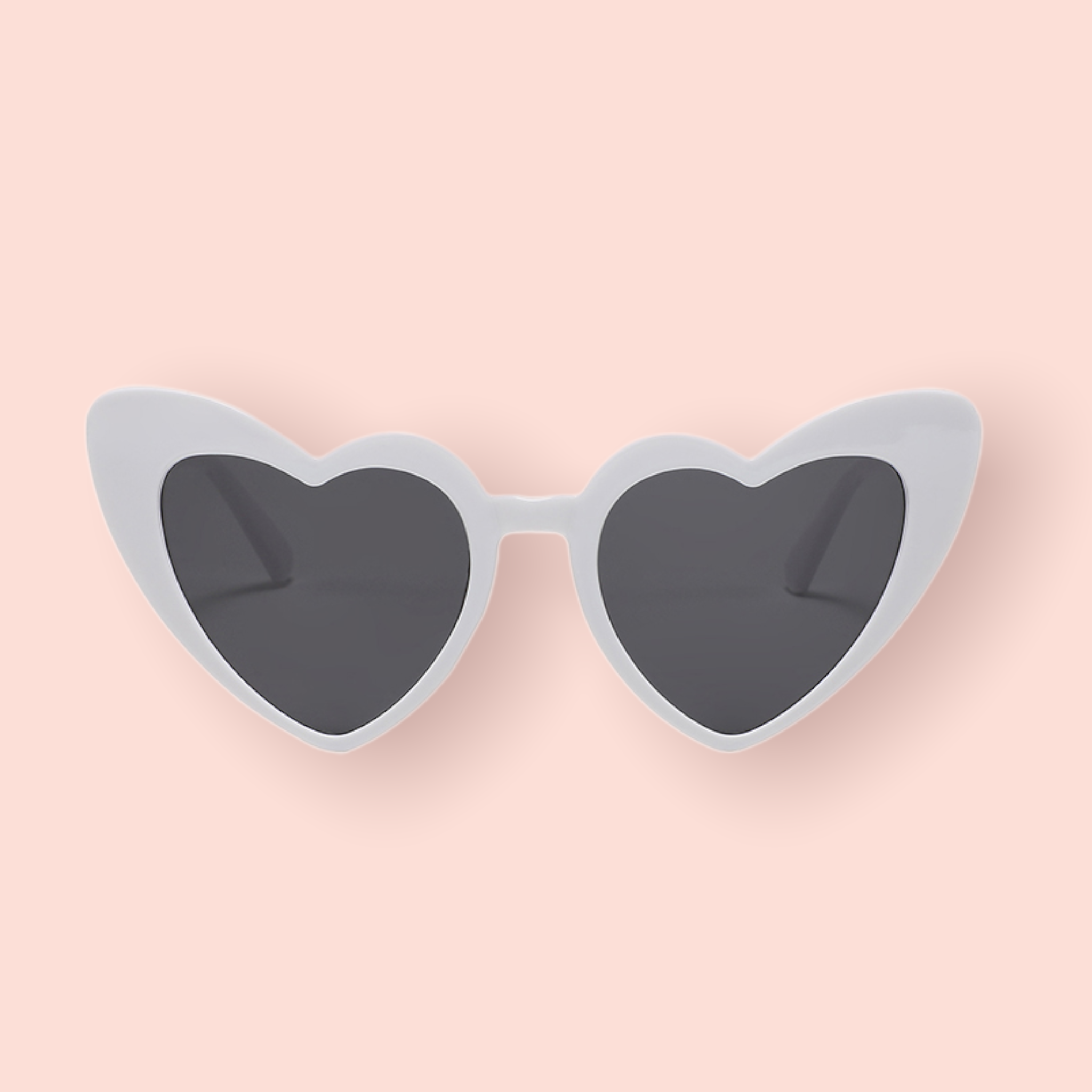 Lentes de sol blancos forma de corazón