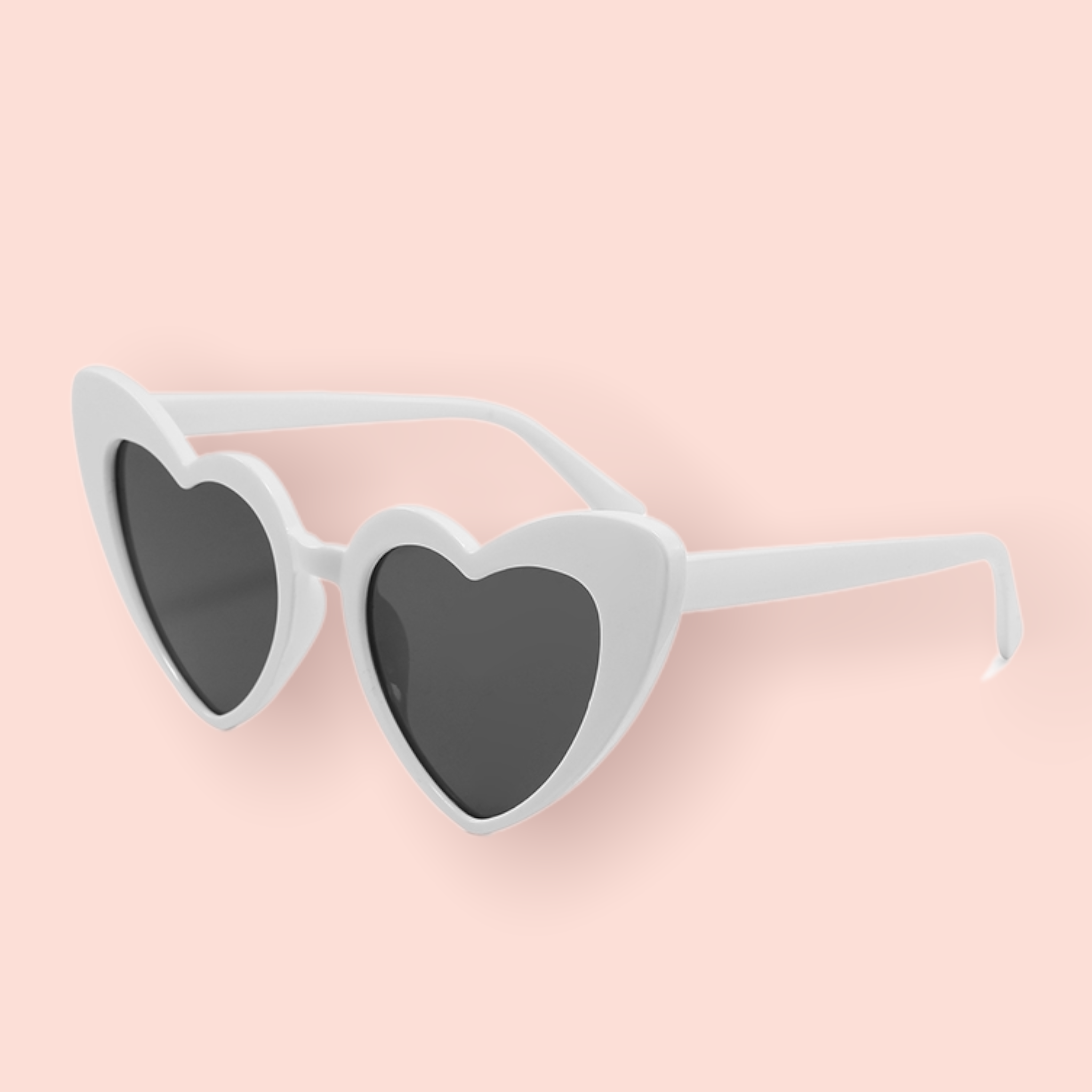 Lentes de sol blancos forma de corazón