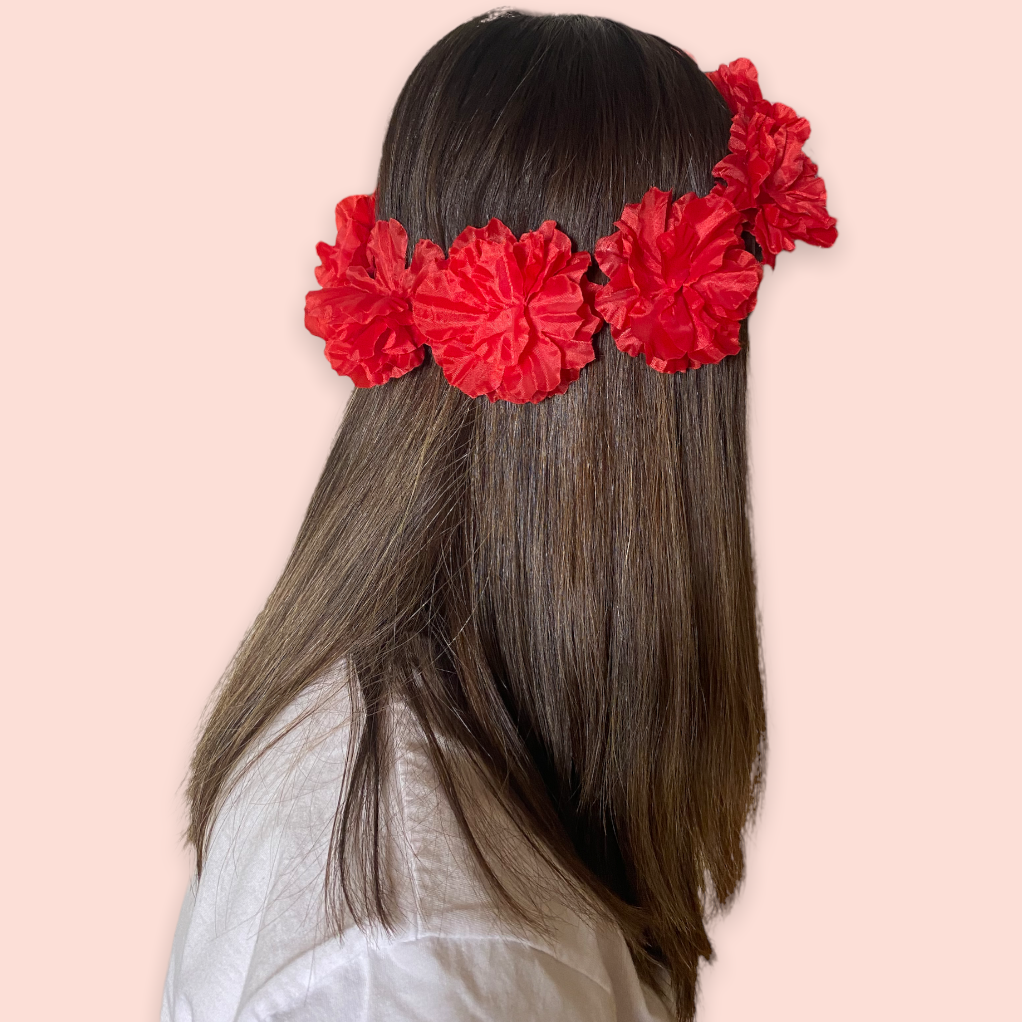 Corona de flores roja