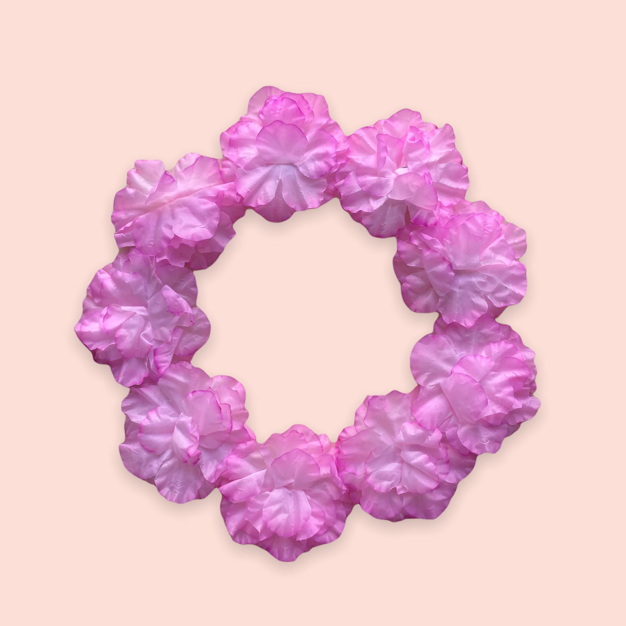 Corona de flores rosa