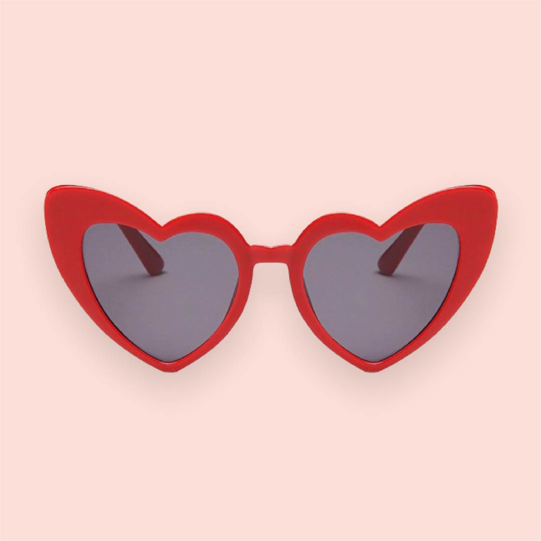Lentes de sol rojos forma de corazón