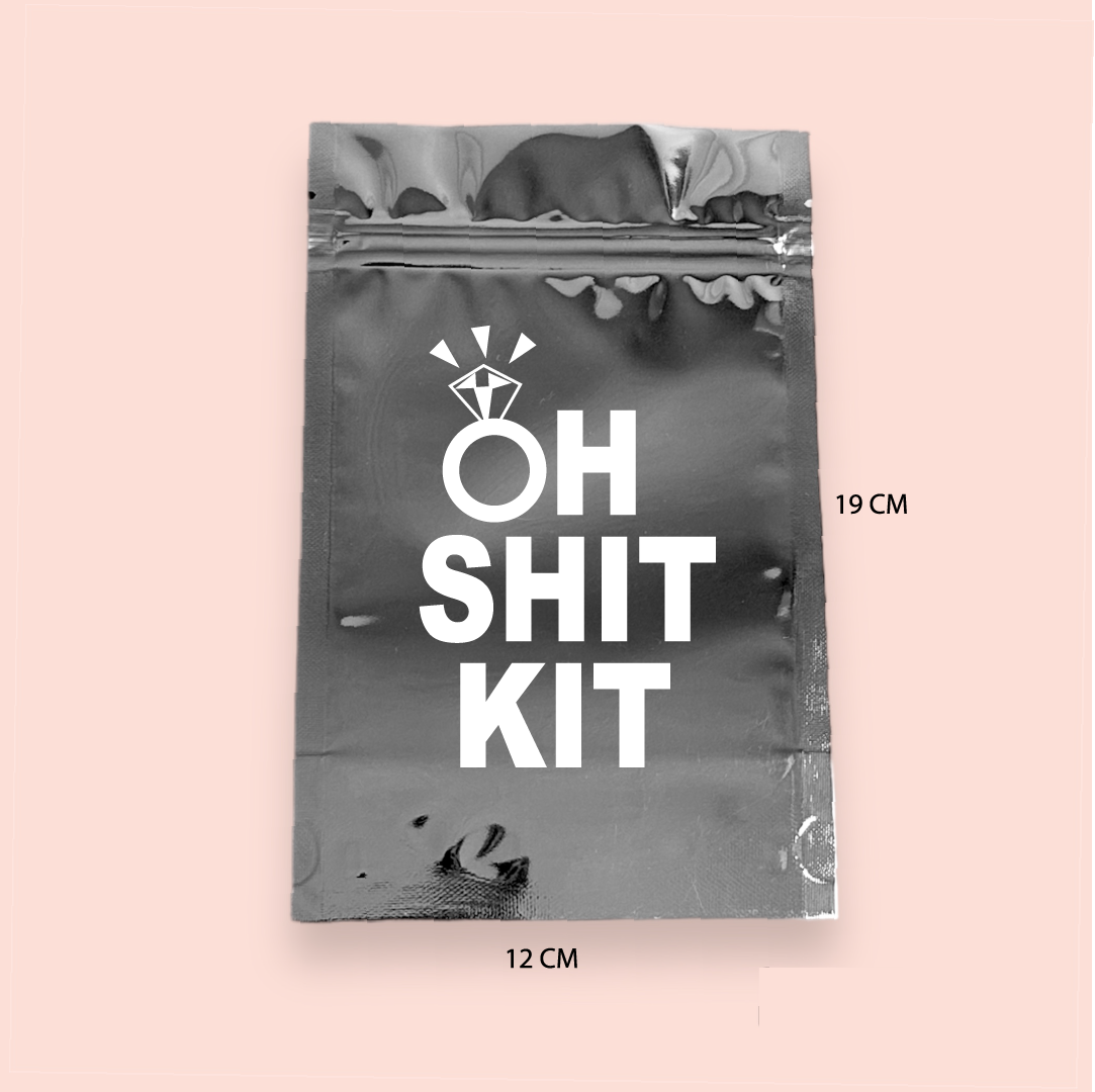 Bolsa plateada/metalizada "Oh Shit Kit"
